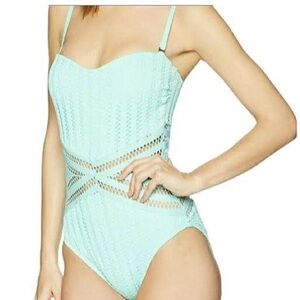 Kenneth Cole One-Piece Aqua Bandeau Swimsuit